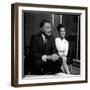 Actor Richard Burton with Elizabeth Taylor in December 1962-null-Framed Photographic Print