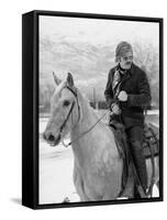 Actor Robert Redford Horseback Riding-John Dominis-Framed Stretched Canvas