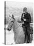 Actor Robert Redford Horseback Riding-John Dominis-Stretched Canvas