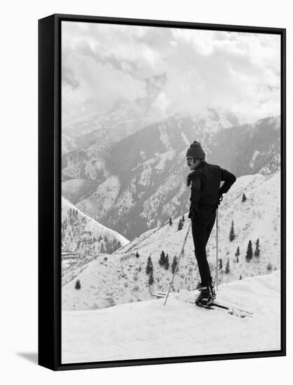 Actor Robert Redford Skiing-John Dominis-Framed Stretched Canvas
