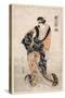 Actor, Segawa Michinosuke, in the Part of the Courtesan Omune, 1807-Katsushika Hokusai-Stretched Canvas
