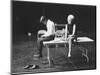 Actor/Singer Sammy Davis Jr. with Actress Paula Wayne During Rehearsal of "Golden Boy"-Leonard Mccombe-Mounted Photographic Print