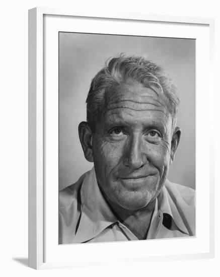 Actor Spencer Tracy During Time of Filming "Bad Day at Black Rock"-J^ R^ Eyerman-Framed Premium Photographic Print