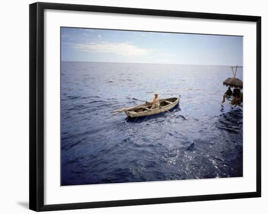 Actor Spencer Tracy Filming a Scene from the Motion Picture "The Old Man and the Sea"-Ralph Crane-Framed Premium Photographic Print