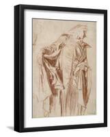 Actor Standing with Head Turned to the Right, C. 1719-1720-Jean Antoine Watteau-Framed Giclee Print