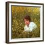 Actor Warren Beatty Sitting in Field of Flowers-Ralph Crane-Framed Premium Photographic Print