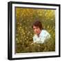 Actor Warren Beatty Sitting in Field of Flowers-Ralph Crane-Framed Premium Photographic Print