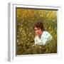 Actor Warren Beatty Sitting in Field of Flowers-Ralph Crane-Framed Premium Photographic Print