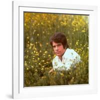 Actor Warren Beatty Sitting in Field of Flowers-Ralph Crane-Framed Premium Photographic Print