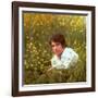 Actor Warren Beatty Sitting in Field of Flowers-Ralph Crane-Framed Premium Photographic Print