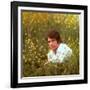 Actor Warren Beatty Sitting in Field of Flowers-Ralph Crane-Framed Premium Photographic Print