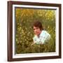 Actor Warren Beatty Sitting in Field of Flowers-Ralph Crane-Framed Premium Photographic Print