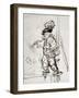 Actor with Parrot, Pen and Brown Ink Drawing-Rembrandt van Rijn-Framed Giclee Print