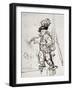 Actor with Parrot, Pen and Brown Ink Drawing-Rembrandt van Rijn-Framed Giclee Print