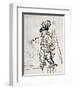 Actor with Parrot, Pen and Brown Ink Drawing-Rembrandt van Rijn-Framed Giclee Print