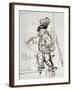 Actor with Parrot, Pen and Brown Ink Drawing-Rembrandt van Rijn-Framed Giclee Print