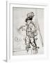 Actor with Parrot, Pen and Brown Ink Drawing-Rembrandt van Rijn-Framed Giclee Print