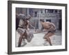 Actor Woody Strode Squaring Off Against Actor Kirk Douglas in Gladiator Battle in "Spartacus"-J. R. Eyerman-Framed Premium Photographic Print