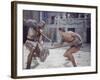 Actor Woody Strode Squaring Off Against Actor Kirk Douglas in Gladiator Battle in "Spartacus"-J. R. Eyerman-Framed Premium Photographic Print