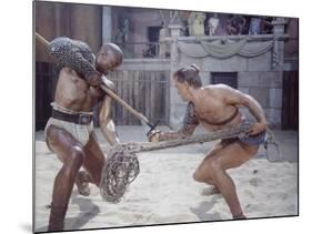 Actor Woody Strode Squaring Off Against Actor Kirk Douglas in Gladiator Battle in "Spartacus"-J^ R^ Eyerman-Mounted Premium Photographic Print