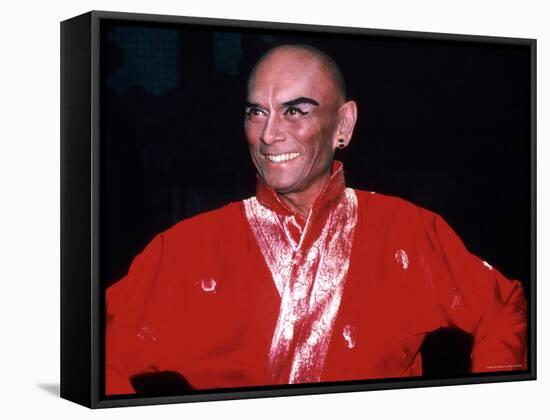Actor Yul Brynner in Costume and Makeup for Role in Broadway Revival of Musical "The King and I"-Ann Clifford-Framed Stretched Canvas