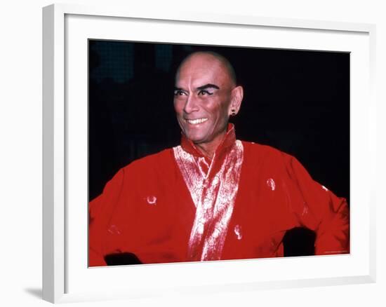 Actor Yul Brynner in Costume and Makeup for Role in Broadway Revival of Musical "The King and I"-Ann Clifford-Framed Premium Photographic Print