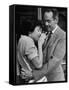 Actors Anne Bancroft and Henry Fonda in Scene From Broadway Play "Two for the Seesaw"-Alfred Eisenstaedt-Framed Stretched Canvas