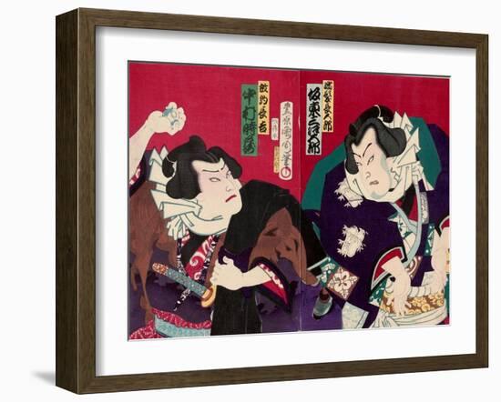 Actors as Sumo Wrestlers-Kunichika toyohara-Framed Giclee Print