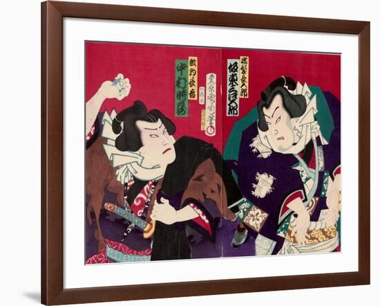 Actors as Sumo Wrestlers-Kunichika toyohara-Framed Giclee Print