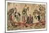 Actors as the Seven Gods of Fortune on a Treasure Ship, 1800-05-Utagawa Toyokuni-Mounted Giclee Print