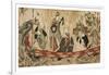 Actors as the Seven Gods of Fortune on a Treasure Ship, 1800-05-Utagawa Toyokuni-Framed Giclee Print