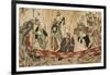 Actors as the Seven Gods of Fortune on a Treasure Ship, 1800-05-Utagawa Toyokuni-Framed Giclee Print