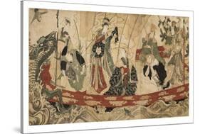 Actors as the Seven Gods of Fortune on a Treasure Ship, 1800-05-Utagawa Toyokuni-Stretched Canvas