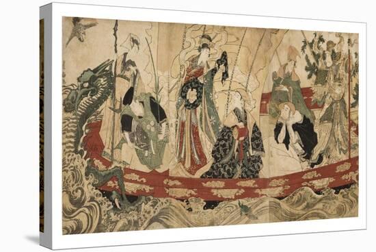 Actors as the Seven Gods of Fortune on a Treasure Ship, 1800-05-Utagawa Toyokuni-Stretched Canvas