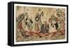 Actors as the Seven Gods of Fortune on a Treasure Ship, 1800-05-Utagawa Toyokuni-Framed Stretched Canvas