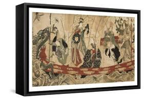 Actors as the Seven Gods of Fortune on a Treasure Ship, 1800-05-Utagawa Toyokuni-Framed Stretched Canvas