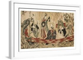 Actors as the Seven Gods of Fortune on a Treasure Ship, 1800-05-Utagawa Toyokuni-Framed Giclee Print