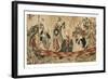 Actors as the Seven Gods of Fortune on a Treasure Ship, 1800-05-Utagawa Toyokuni-Framed Giclee Print