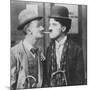 Actors Charlie Chaplin and Ben Turpin in Film His New Job-null-Mounted Premium Photographic Print