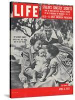 Actors Dezi Arnaz and Wife Lucille Ball with Children, Desi Jr. and Lucie, at Home, April 6, 1953-Ed Clark-Stretched Canvas