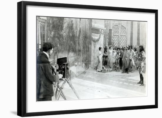 Actors from the Academie and Comedie Francaise Filming the 'Retour D'Ulysse' in 1909 (B/W Photo)-French Photographer-Framed Giclee Print