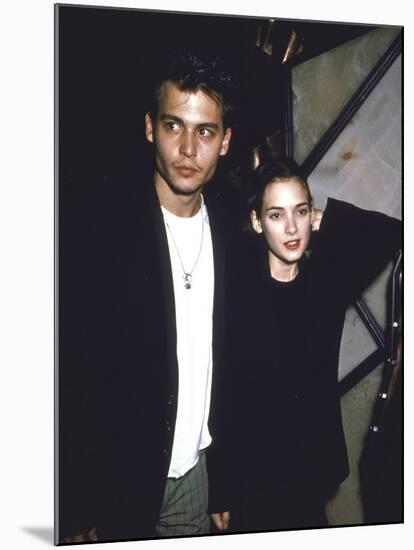 Actors Johnny Depp and Winona Ryder-null-Mounted Premium Photographic Print