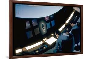 Actors Keir Dullea and Gray Lockwood Sitting at Console in Scene of "2001: A Space Odyssey"-Dmitri Kessel-Framed Photographic Print