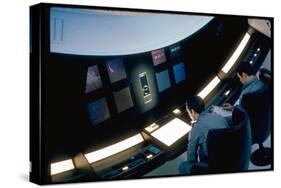 Actors Keir Dullea and Gray Lockwood Sitting at Console in Scene of "2001: A Space Odyssey"-Dmitri Kessel-Stretched Canvas