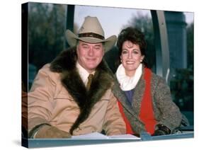 Actors Larry Hagman and Linda Gray-David Mcgough-Stretched Canvas