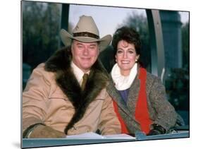 Actors Larry Hagman and Linda Gray-David Mcgough-Mounted Premium Photographic Print