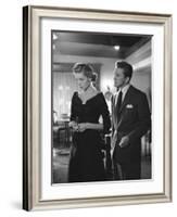 Actors Lauren Bacall and Kirk Douglas in "Young Man with a Horn" During Production-Alfred Eisenstaedt-Framed Premium Photographic Print