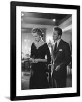 Actors Lauren Bacall and Kirk Douglas in "Young Man with a Horn" During Production-Alfred Eisenstaedt-Framed Premium Photographic Print