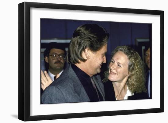 Actors Michael Douglas and Glenn Close-null-Framed Photographic Print