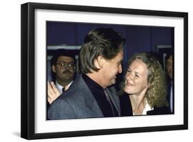 Actors Michael Douglas and Glenn Close-null-Framed Photographic Print